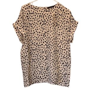 Doe & Rae Black and Cream Spotted Blouse